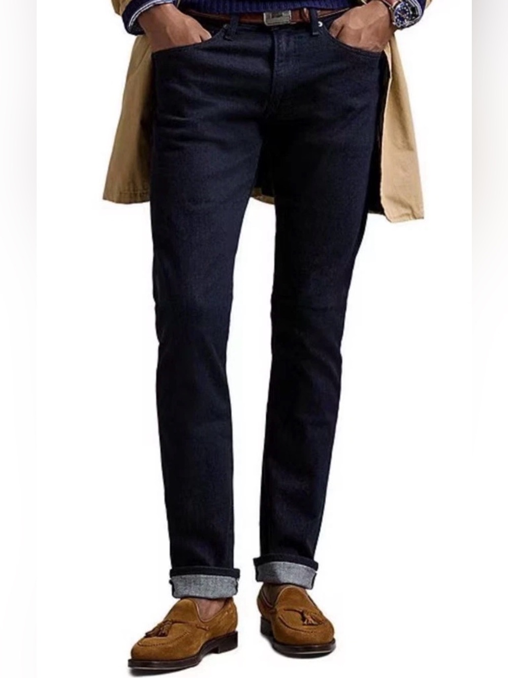 Polo Ralph Lauren Men’s The Varick Slim Straight Jeans Dark Blue Sz 29/34 NWT